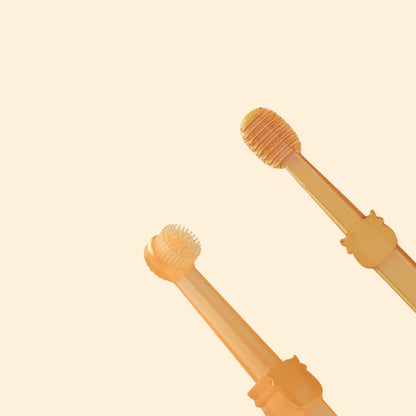 Pet Dog Toothbrush with Tongue Scraper Soft Silicone Dual Head Toothbrush for Dogs & Cats Oral Care Kit
